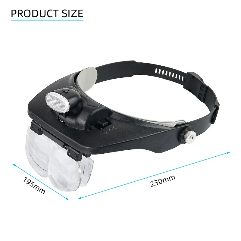 Head-mounted Magnifier 1.2/1.8/2.5/3.5X Four magnifications Convenient Magnifier Suitable for Industrial Maintenance