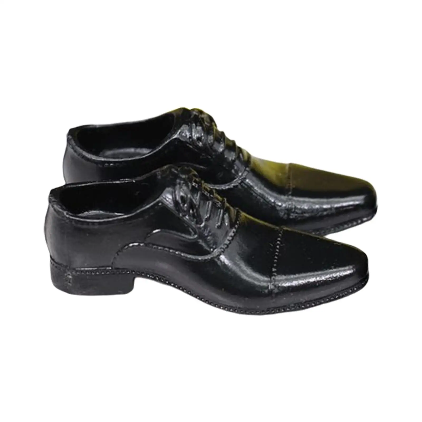 

Miniature Men Shoe Black Lace Up Fashion Accessories Wearable Model for 1 6 Scale Doll Figure Collection