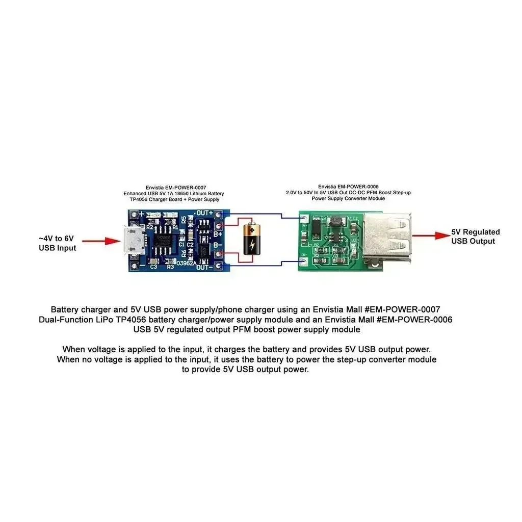 20-1 Stück Typ C/Micro-USB-Ladeanschluss-Stecker für 18650 Lithium-Batterie USB C 5V 1A Lademodul mit Schutz – Detail 5