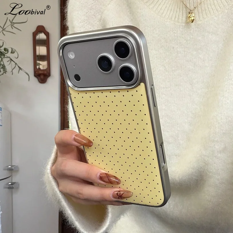 Bonbonfarbene Polka-Dot-Plating-Hülle für iPhone 17 16 Pro Max 14 15 13 Wellenpunkt-Design Koreanische Ultraschlanke Stoßfeste Luxus-Schutzhülle