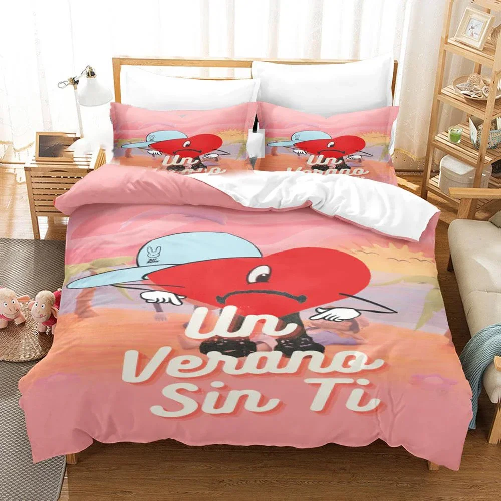 UN VERANO SIN TI Bedding Set Bad Bunny Duvet Cover Bedroom Comforter Single Twin King ​Size Quilt Cover Home Textile 2/3PCS