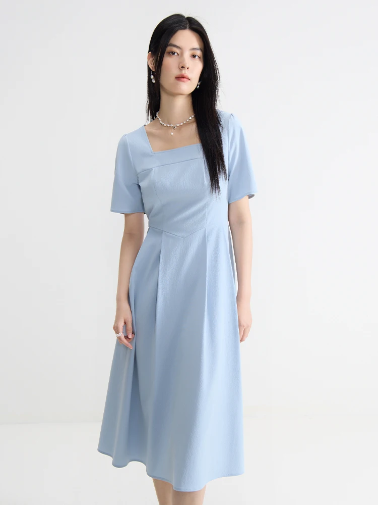 DUSHU Summer Elegant Versatile Long Dress For Women 2024 Summer New High Waist Versatile Casual A-Line Female Dress 24DS82790