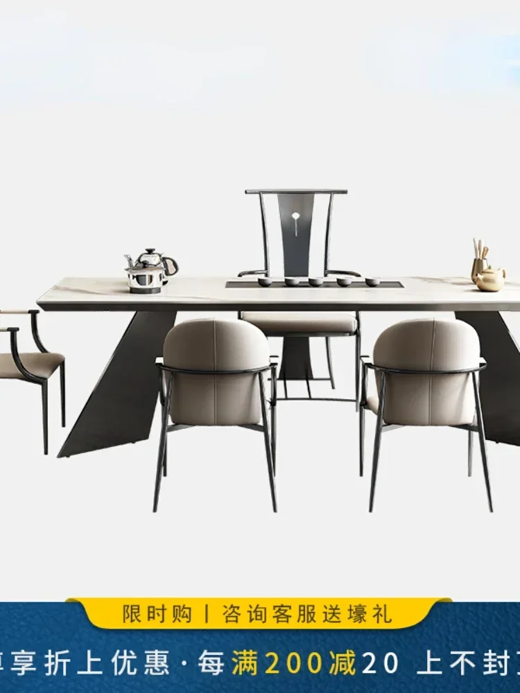 

Light Luxury Stone Plate Tea Table Office Tea Making Integrated Home Advanced Sense Modern