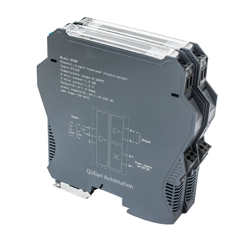 0-100℃ 0-200℃ 0-300℃ 35mm DIN Rail 4-20mA 0-10V PT100 Temperature Signal Converter RTD PT100 Temperature Signal Transmitter