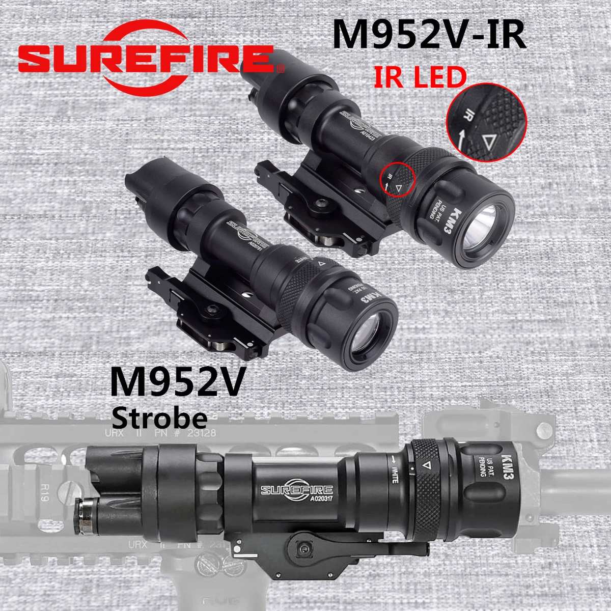 SureFire M600 M600V IR Upgrade M952V IR Infrared LED Scout Light Tactical Flashlight Hunting QD Rail Mount Weapon Light