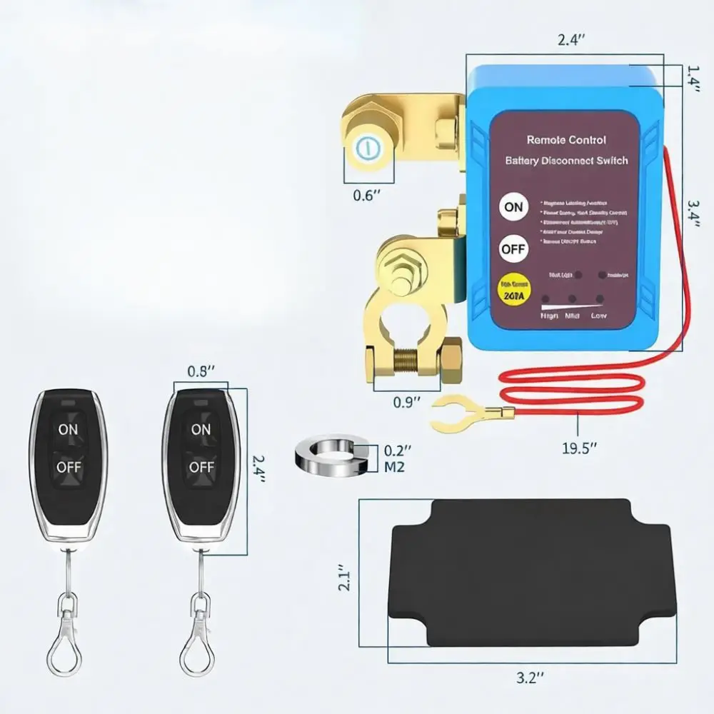 Smart Remote Battery Disconnect Switch 12V 24V Universal Power Cut Off Master Kill Relay Protection For Truck Automotive Caravan