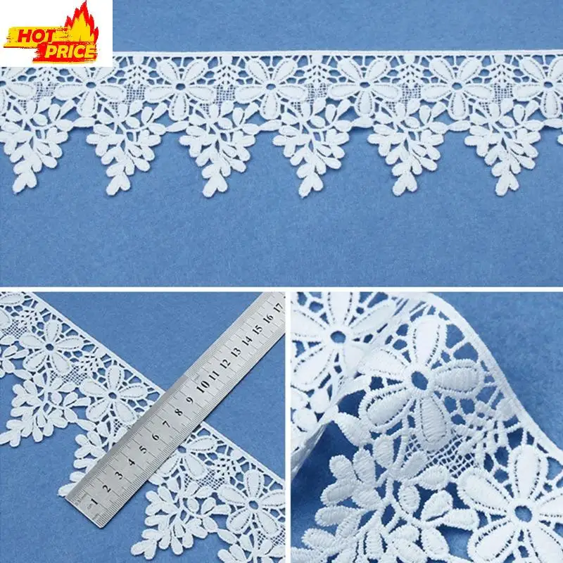 

Кружевая отделка односторонняя широкая полиэфирная и хлопковая водорастворимая кружево вышив