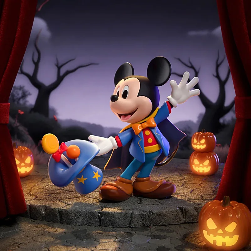 

Новый натуральный стежок Микки Волшебная ночь тыквы серии слепая коробка фигурки куклы игрушки украшения кавайная кукла подарок