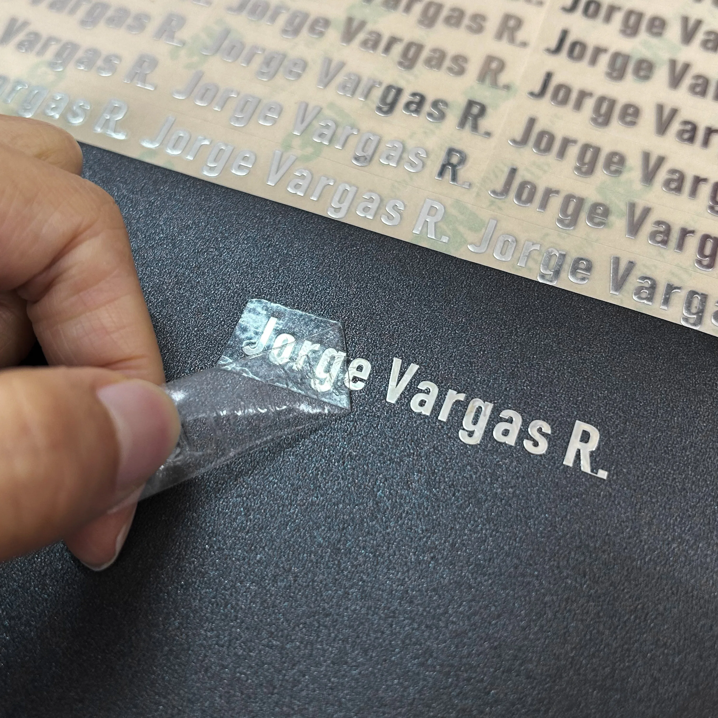 Name Sticker, 3D Metal Transfer Sticker, Business Custom Logo, Name Sticker, Easy to Tear Off and Stick view 6
