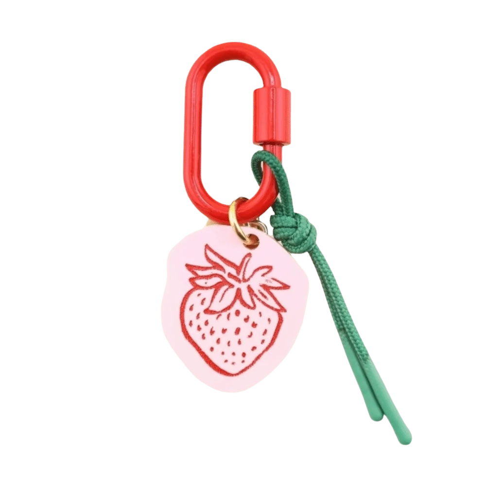 Rope Woven Cherry Acrylic Keychain Contrasting Color Coffee Cup Fruit Series Keyring Cartoon Design Sea Series Bag Chain Charms
