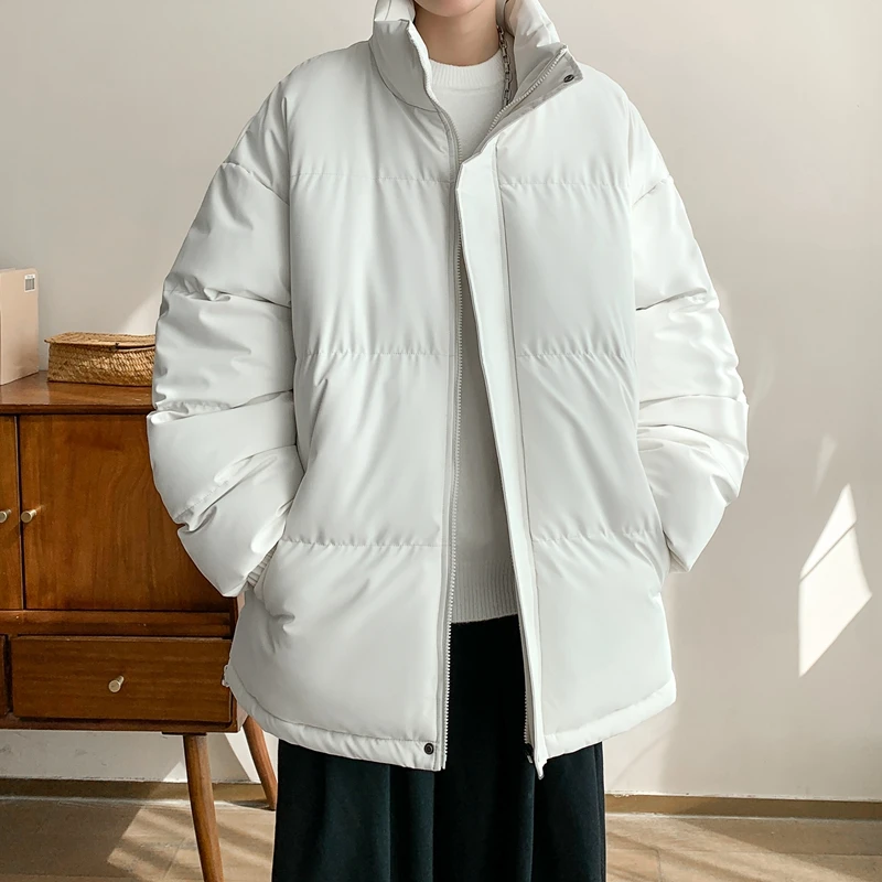 

Teenagers Outdoor ActivitiesFashionable Stand-up Collar Cotton Jacket for Men Winter Warm Overcoat Short Loose Cold-proof Jacket