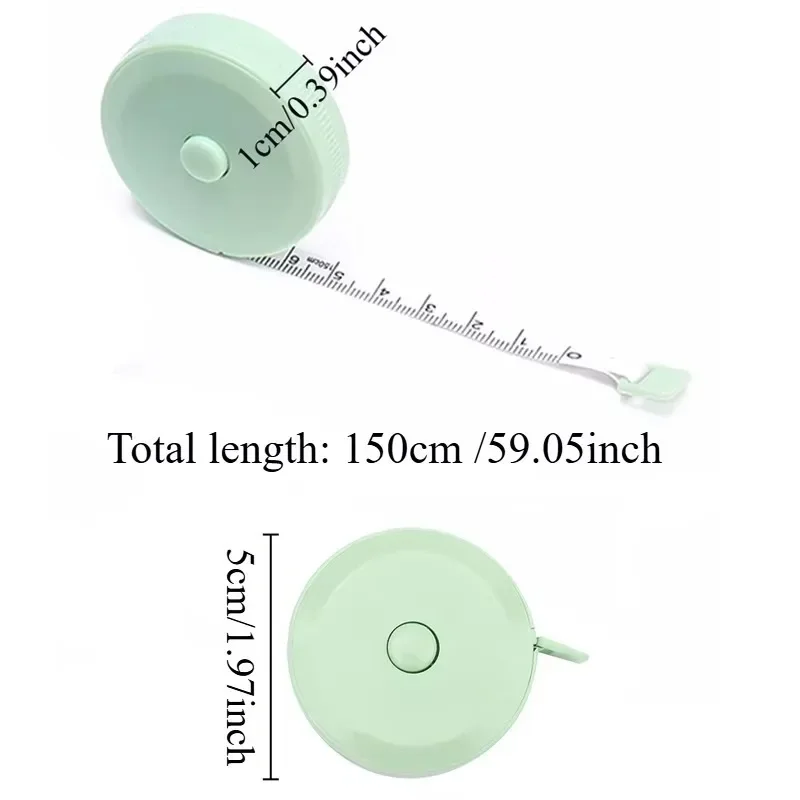 1/3PCS Retractable Soft Tape Measure Double Sided Body Measuring Tape Portable Sewing Ruler for Clothes Tailoring Waist Size Kit