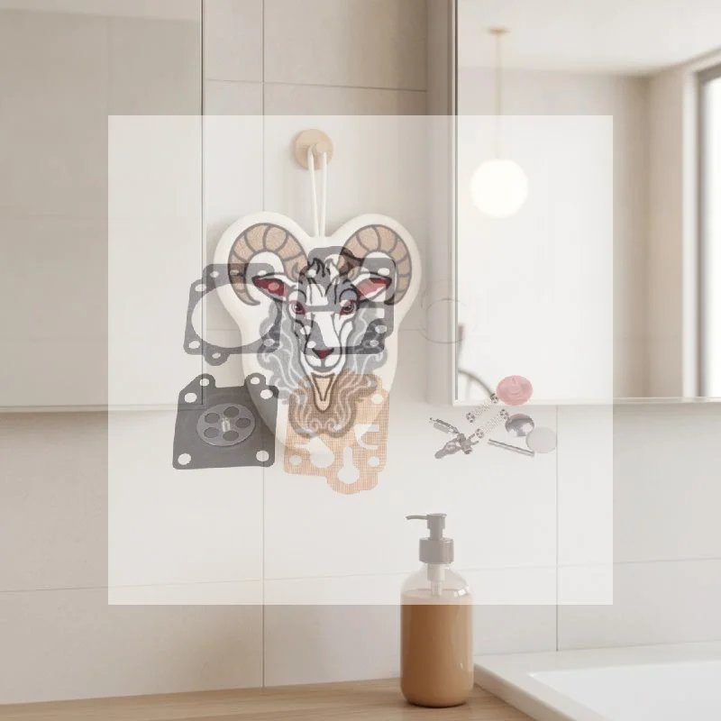 Goat Shaped Hand Towel 3d Embroidered Hanging Hand Towel Kitchen Hand Towel