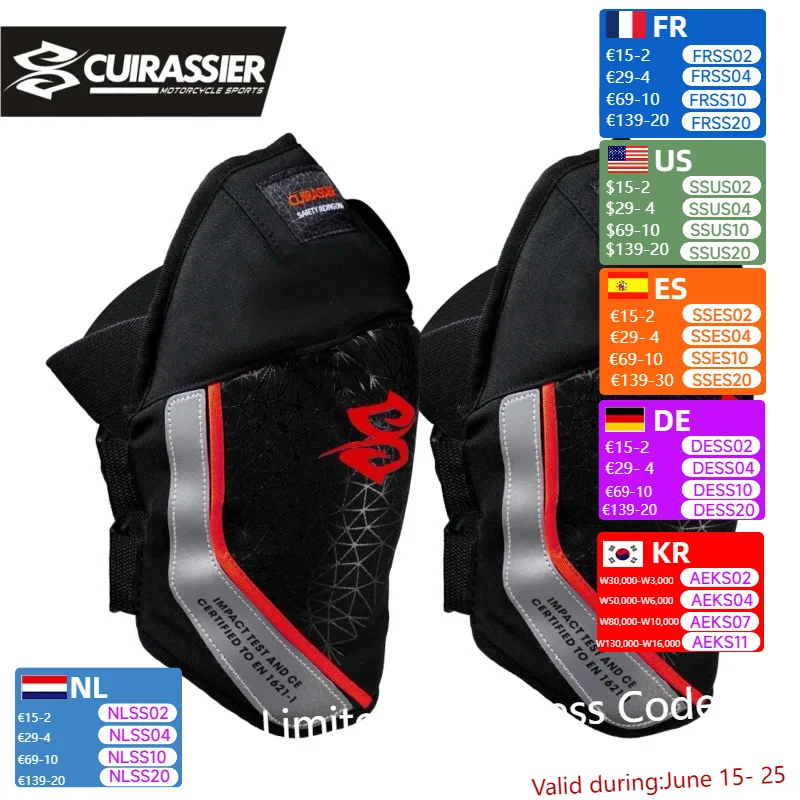 

Cuirassier Motorcycles Knee Protection Motocross Knee Pads Summer Knee-Pad Anti-fall Reflective Moto Protection For KTM Kawasaki