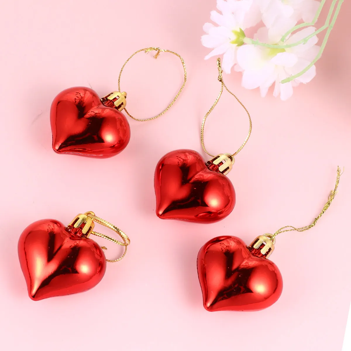 36 Pcs Wedding Decor Red Love Heart Baubles Bridal Shower for Guests Party Adornment - view 5