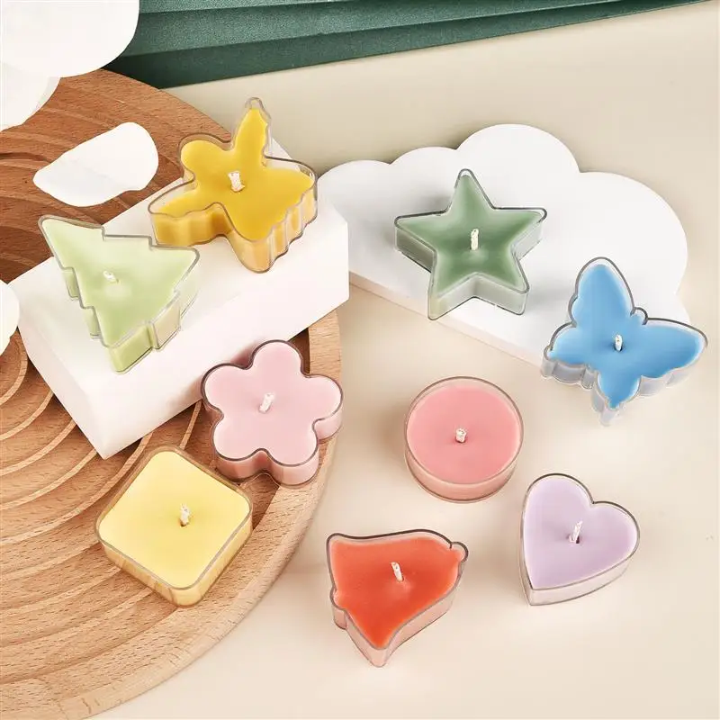 5Pcs Heart Empty Candle Cup Tea Light Cups  Candle Wax Tins Butterfly Shape Candle Holder Molds DIY Making Candle Container