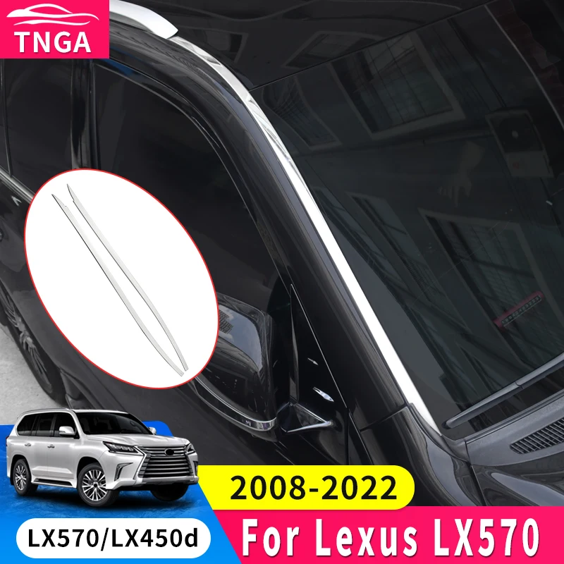 

Подходит для Lexus 570 LX570 комплект хромированных обрезанных полос для переднего лобового стекла 08-22 LX450d, обновление внешних аксессуаров