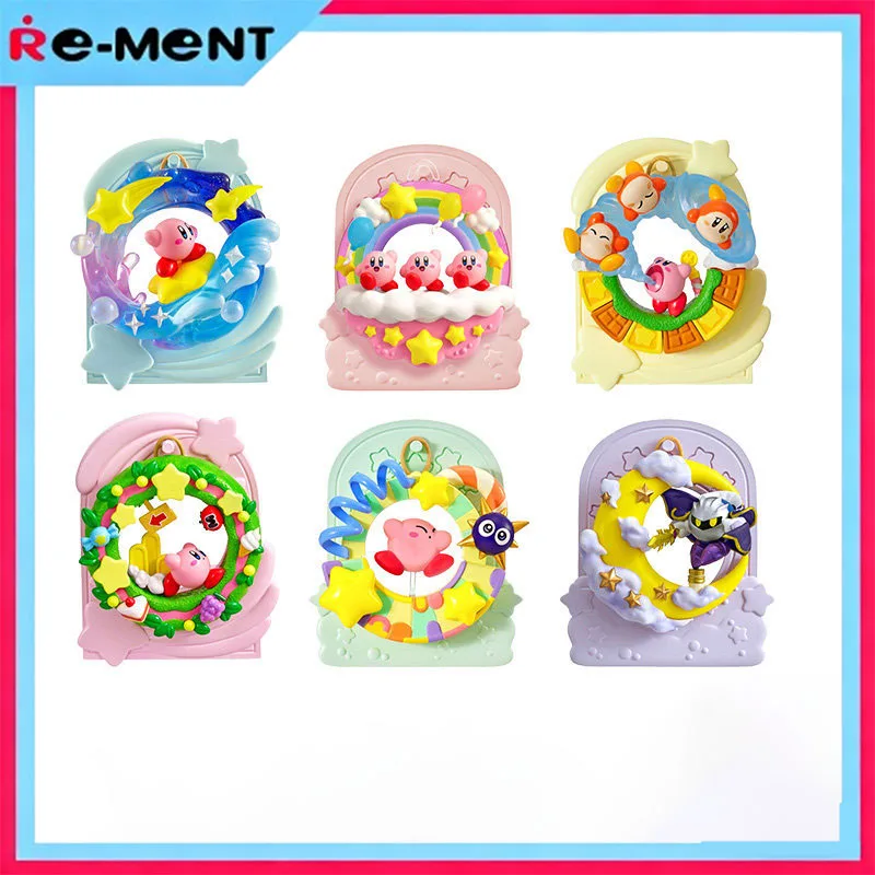 

Набор миниатюрных фигурок Rement Original Mini Kirby Floral Wreath Blind Box: милые коллекционные фигурки, декор для полки, кавайное украшение для рабочего стола