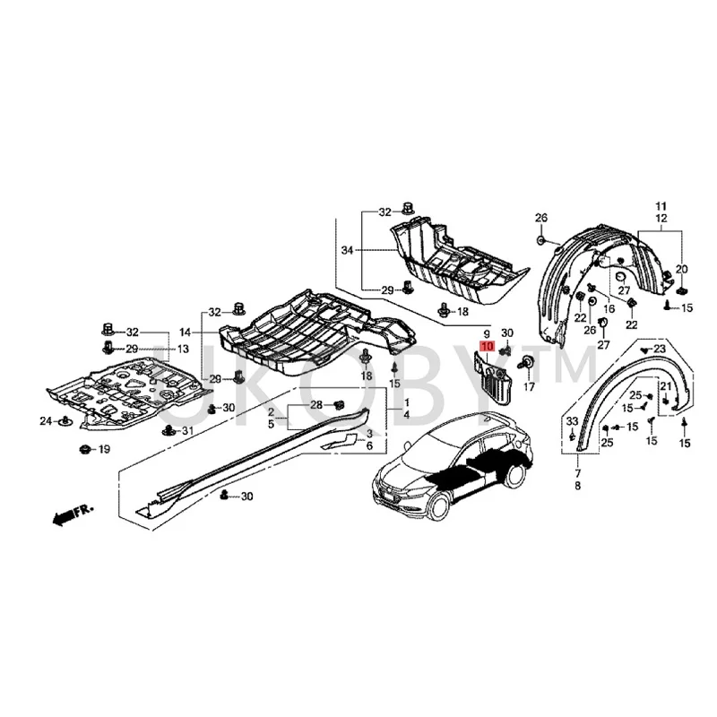 74485T7JH00 74475T7JH00  Ho nd a Binzhi XR-V Rear mudguard