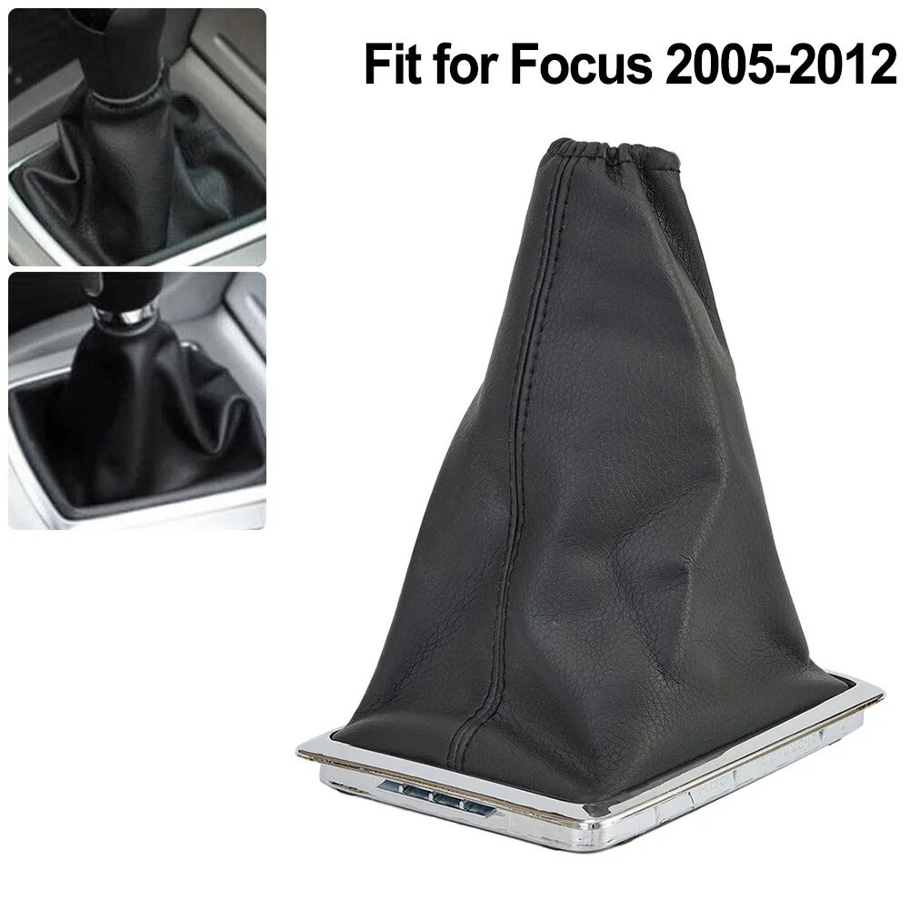 1pcs Gearshift Lever Cover And Frame Car Gear Stick Gaiter Boot PU Leather Dust Cover For Ford Focus 05-2012 Excellent Dustproof