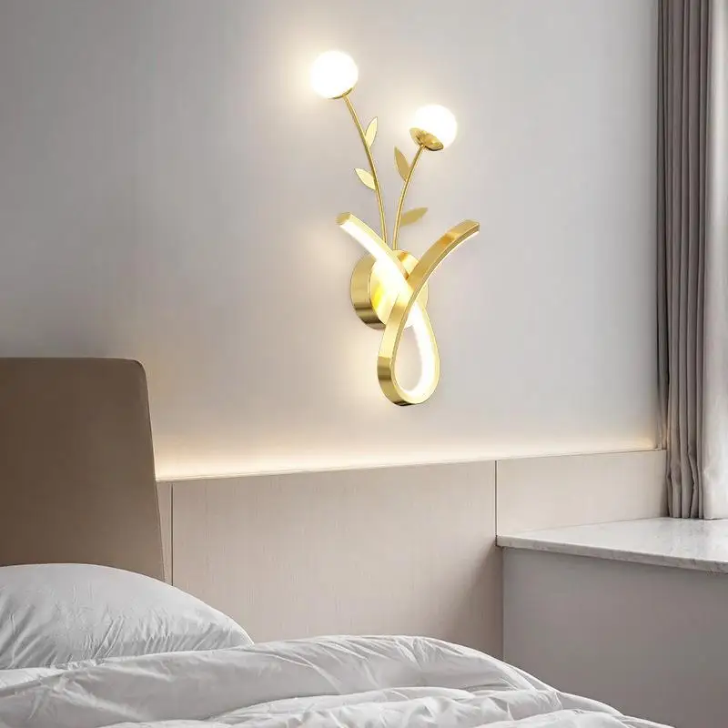 Moderne Led Bloemen Wandlamp Voor Bed Slaapkamer Woonkamer Gangpad Trap Balkon Acryl Wandschans Home Decor Armatuur Glans