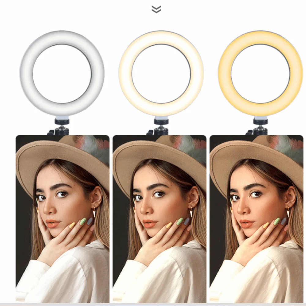 26cm Fill Light Telescopic Phone Stand Adjustable Height Stable Base Folding Phone Stand Portable Universal Desktop Phone Holder