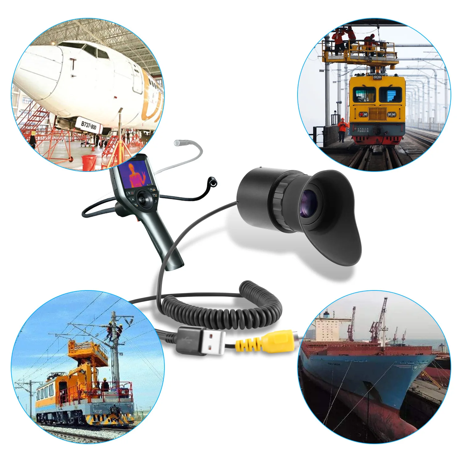 V760C-3 Industrial Inspection Endoscope Portable Display Head Mounted View Finder Monocular Viewfinders Video Glasses