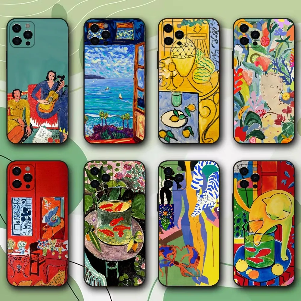 

Henri Matisse Art Painting Phone Case For iPhone 15,14,13,12,11,Pro,X,XS,Max,XR,Plus,Mini Soft Black Cover