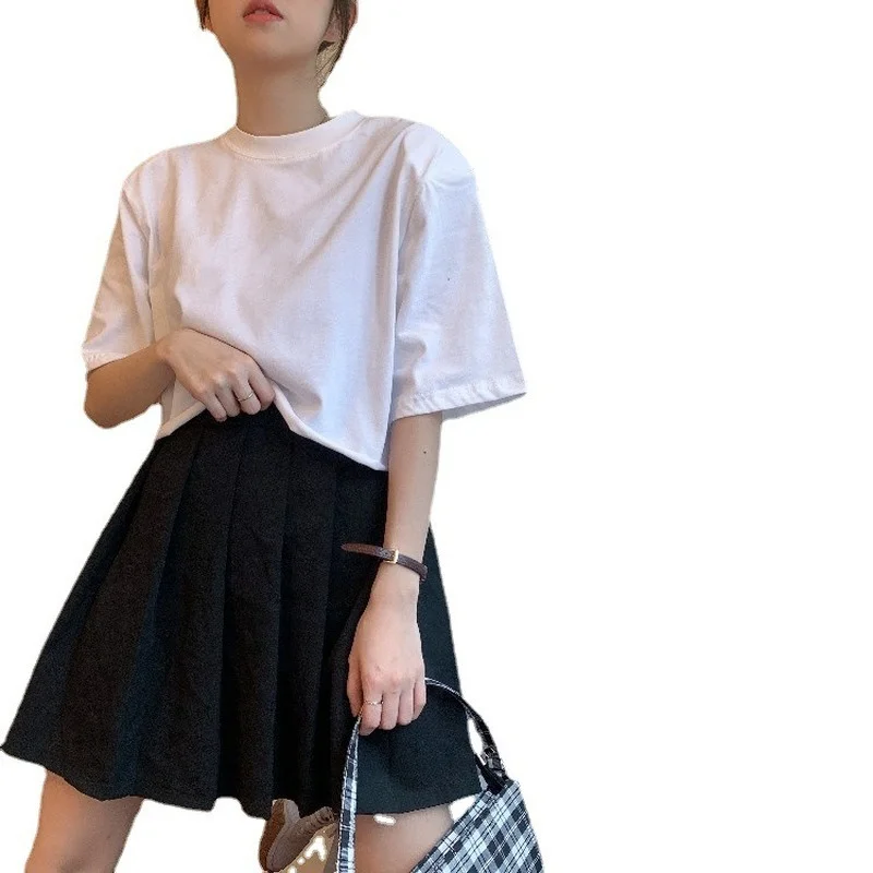 2023 New Summer Women's Short Sleeves Solid Color T-Shirts Women Y2k Round Neck T Shirt for Female T-shirt Tops Short Streetwear