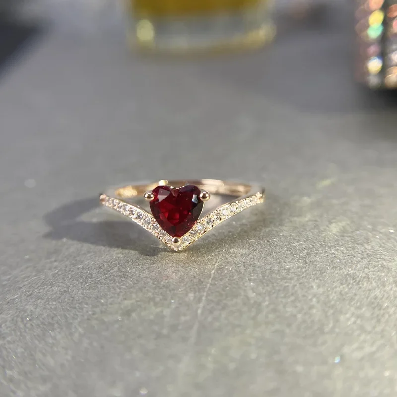 MDLFES مويسان الماس نمط أوروبا والولايات المتحدة التجارة الخارجية مليئة الزركونيوم الخوخ القلب حية حلقة الإناث #2