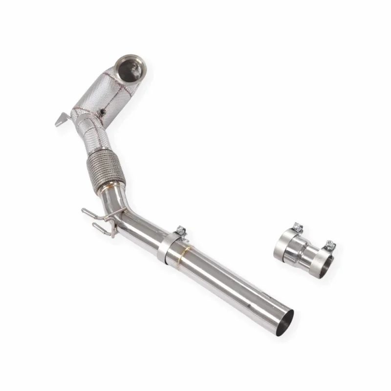 Custom Heat Shield Downpipe Exhaust Head for Volkswagen Golf MK8 GTi 2.0T SS304 High Flow Exhaust Pipes 1:1 Precision Fitment