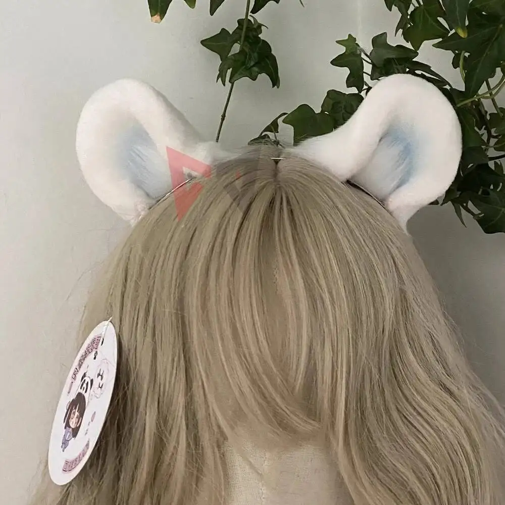 New White Momongang Mouse Cosplay Costume Accessories Pteromys Volans Ears Cat Ears Hairhoop Hand Made Work Custom Made - view 2