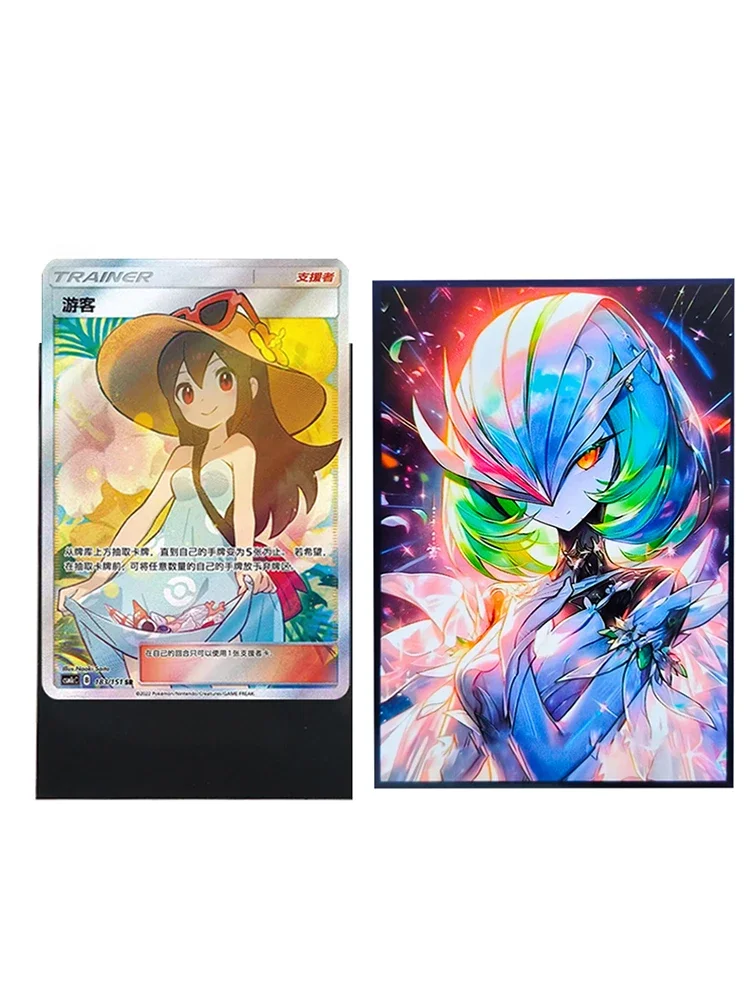 60 pcs/pack Table Game Gardevoir Card Sleeve Anime Cute Laser Cards Sleeve Protective Cover size 66x91mm