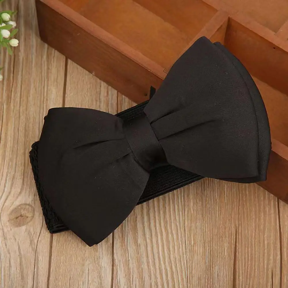 Chiffon Bow Elastic Waistband Versatile Dress Waist Decoration For Women Wide Corset Skirt Belt Party Dress Accessories