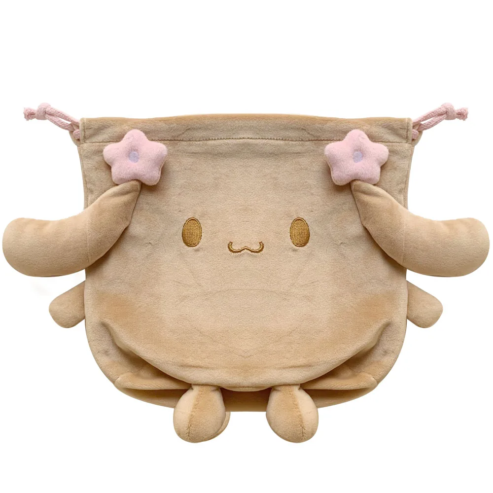 Cute Mocha Dog Plush Drawstring Bag Pouch Cartoon Anime Kawaii Storage Organizer Bags for Girls Woman