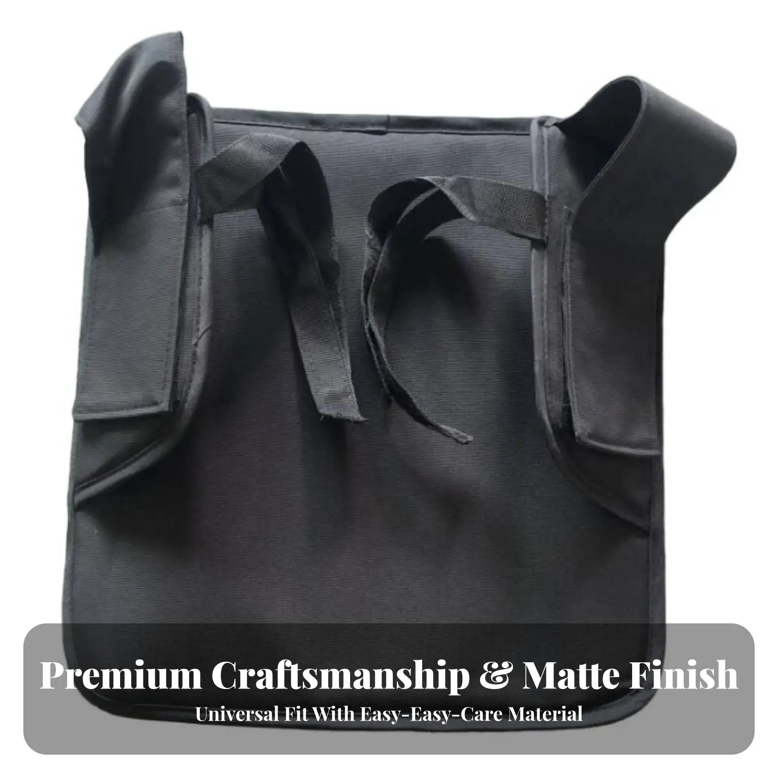 Black Oxford Cloth Stroller Footrest Pad Universal Pushchair Leg Rest Extension with Side Flaps Secure Tie Straps for Infant