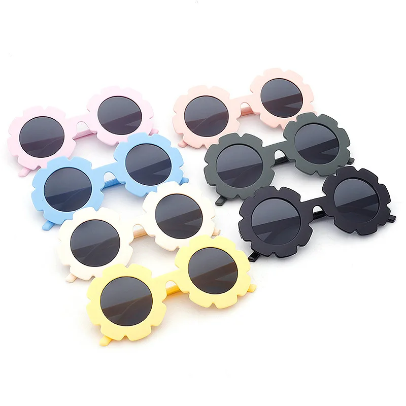 shipping sunflower Free Cute Baby Flower cartoon fashion colorful children's petal glasses Sunglasses Sun