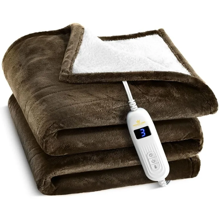 

Heated Blanket Machine Washable Extremely Soft and Comfortable Electric Blanket Throw Fast Heating with Hand Controller 10 Heat