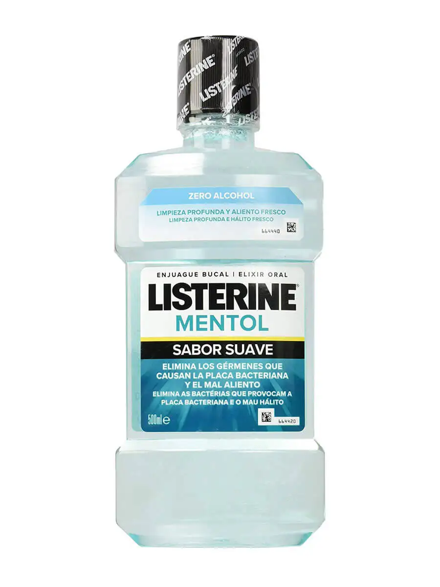 Listerine menthol mild flavor 500ml-0% mouthwash without alcohol