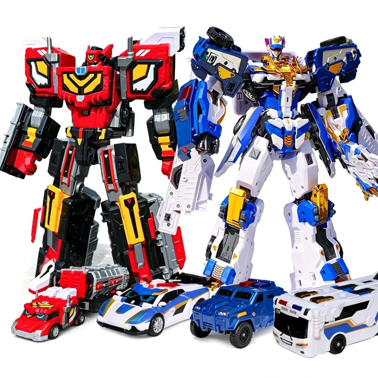 Metal Cardbot S RED BLITZ Truck Transforming Robot Car Card