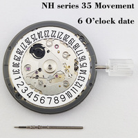 Black White date at 6 o 'clock position Automatic Mechanical Watch Movement parts 24 jewels High Accuracy NH35A NH35 Movement