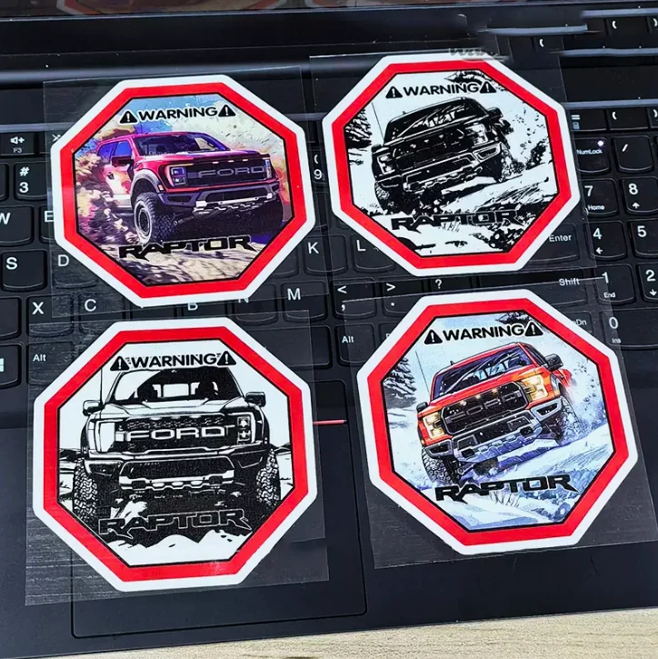 Car Styling Stickers for Warning 2nd and 3rd Generation Raptor Silhouette Adventure Applique Motocross Auto Window Body Decals