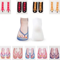 Chaussettes tongs imprimées en 3D drôles, pantoufles de simulation de pieds de poulet, chaussettes courtes célèbres sur Internet, vente chaude