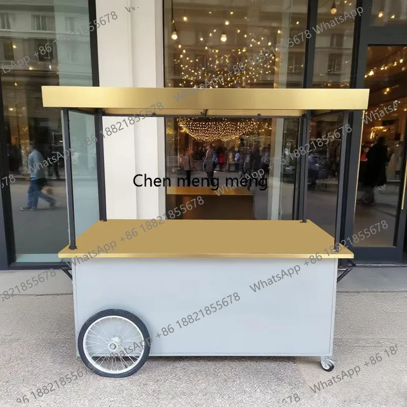 New wrought iron float personalized custom commercial street promotion cart coffee mobile sales cart