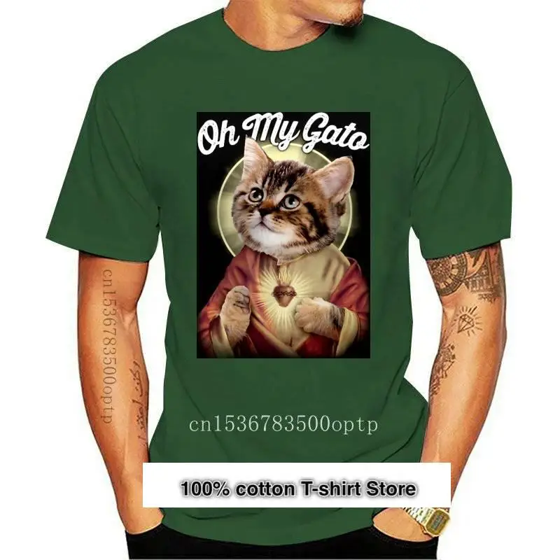 Ropa de hombre, ¡Dios mio, Gato! Camiseta divertida del Dios del gato, Taco mexicana, Jesús, camisetas religiosos