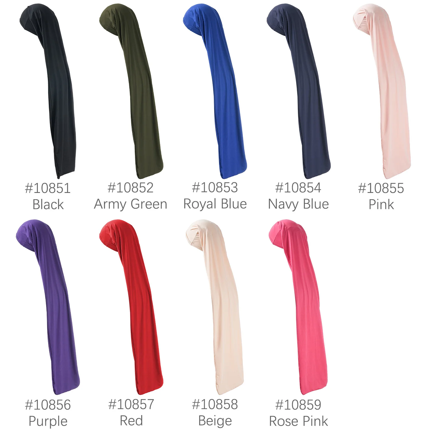 Unisex, schwarz, lange Haarschutzhaube, atmungsaktive, elastische Hauben, Nachtmützen für Damen und Herren, Schlafhauben aus Polyester. – Detail 1
