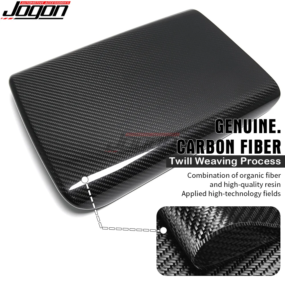 Real Carbon Fiber For Tesla Model S 2021 2022 2023 Car Central Console Armrest Cover Storage Box Protector Cover Car Accessories