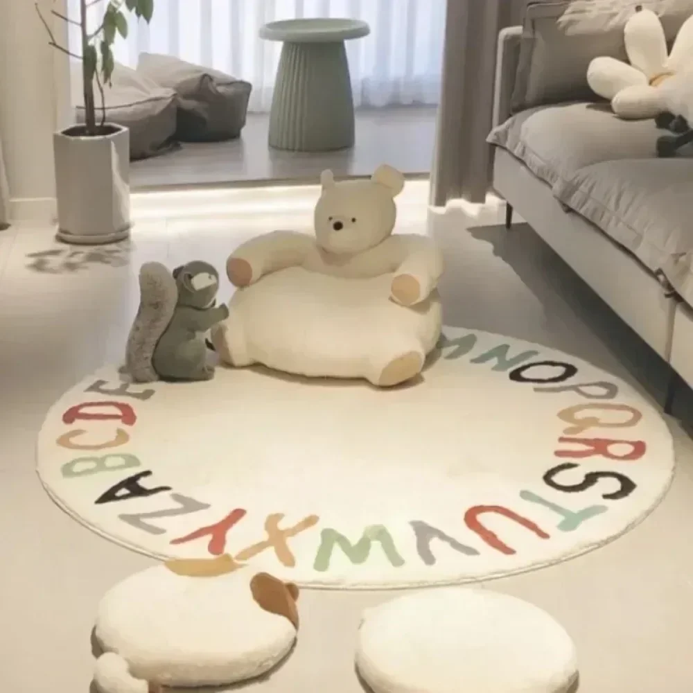 High Quality Round Carpet Anti-slip Baby Play Mat Washable Decorative Rugs Soft Printed Carpet for Room Decor and Comfort view 4