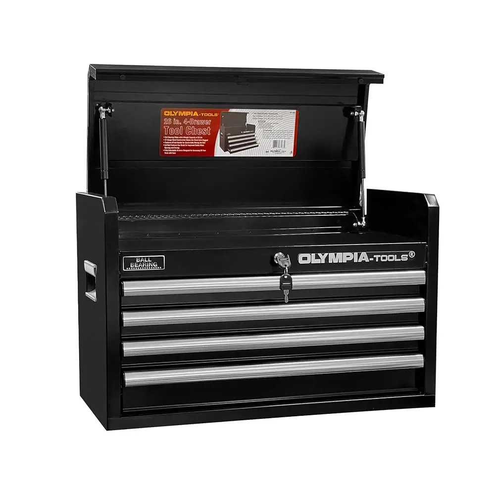 Portable Metal Tool Chest Box With Drawers - 26"" Tool Chest Cabinet Ball Bearing Slide Drawers Locking Storage Garage Toolbox
