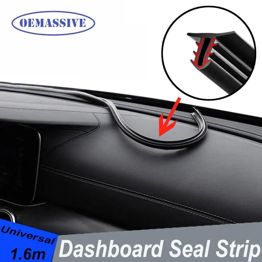 OEMASSIVE 1.6M Auto Dashboard Sealing Strip Noise Sound Insulation Rubber Strips Universal for Weatherstrip Car Stickers